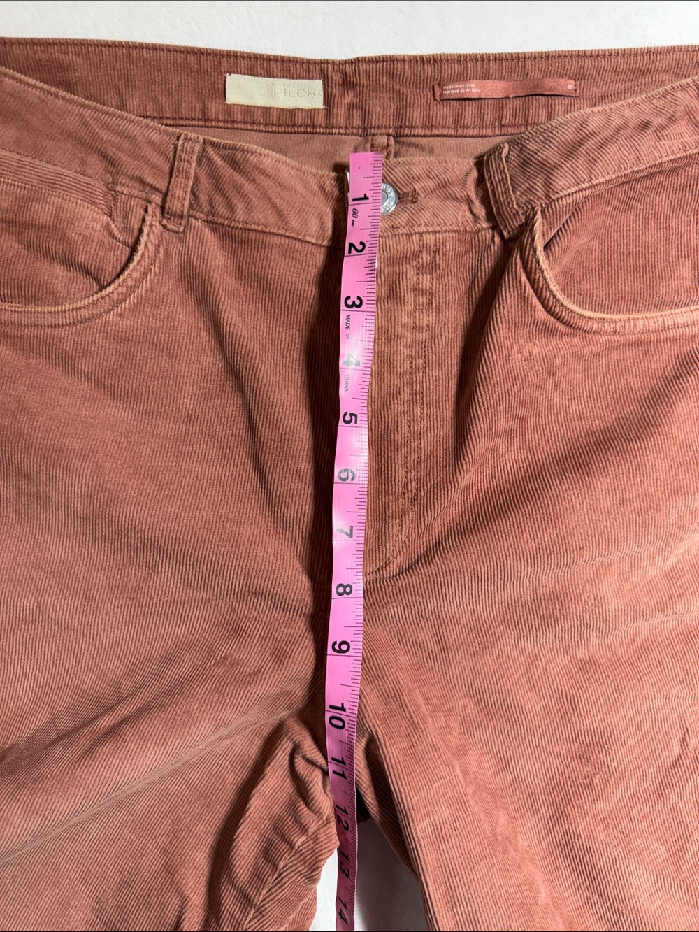 Pilcro Wide-Leg Corduroy Jeans in Dusty Rust Rose - Picture 6 of 8
